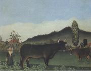 Henri Rousseau Peasant Woman in the Meadow oil painting reproduction
